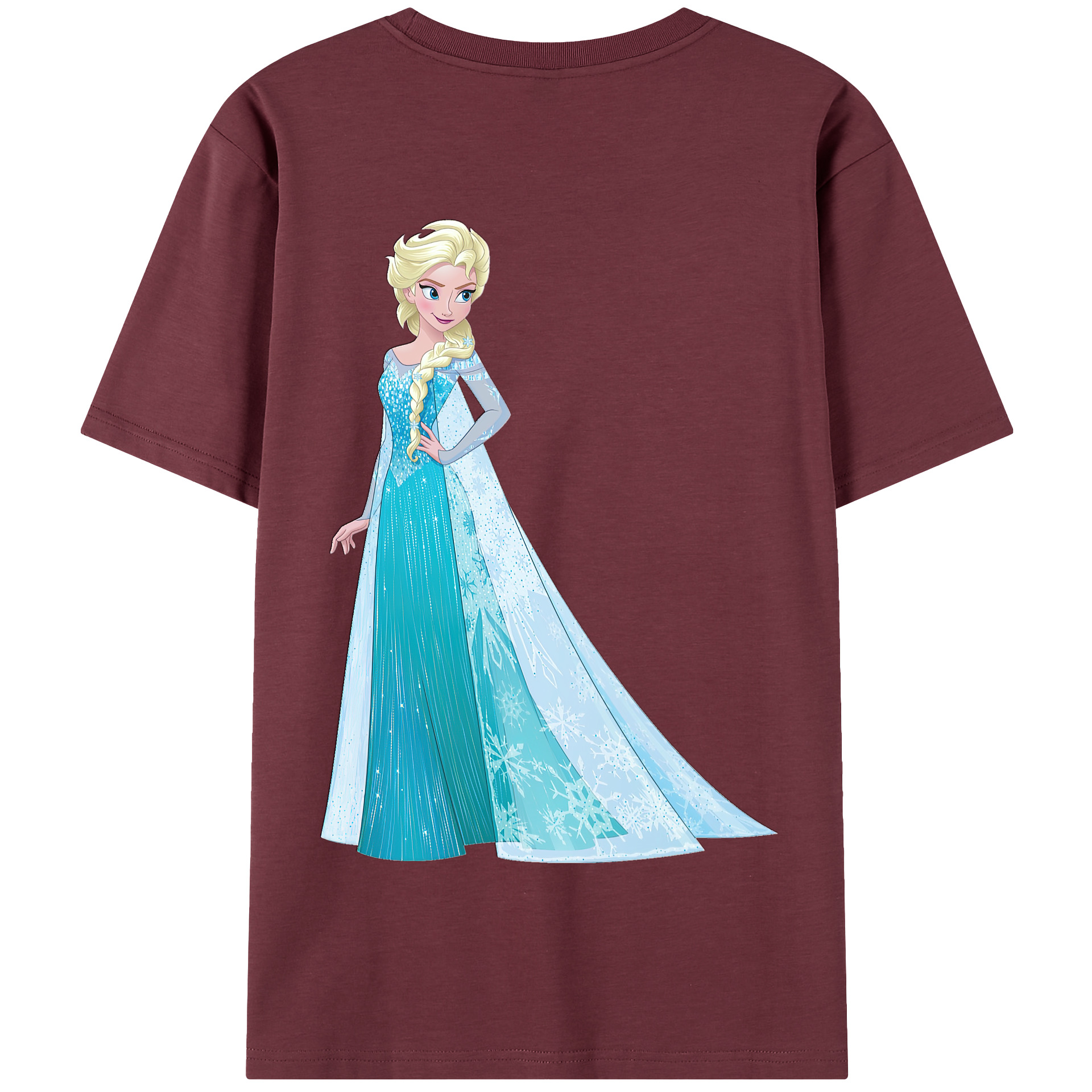 （画像用） アナと雪の女王 アンナ エルサ Frozen Anna Elsa 綿100％半袖Tシャツ（背面プリント）